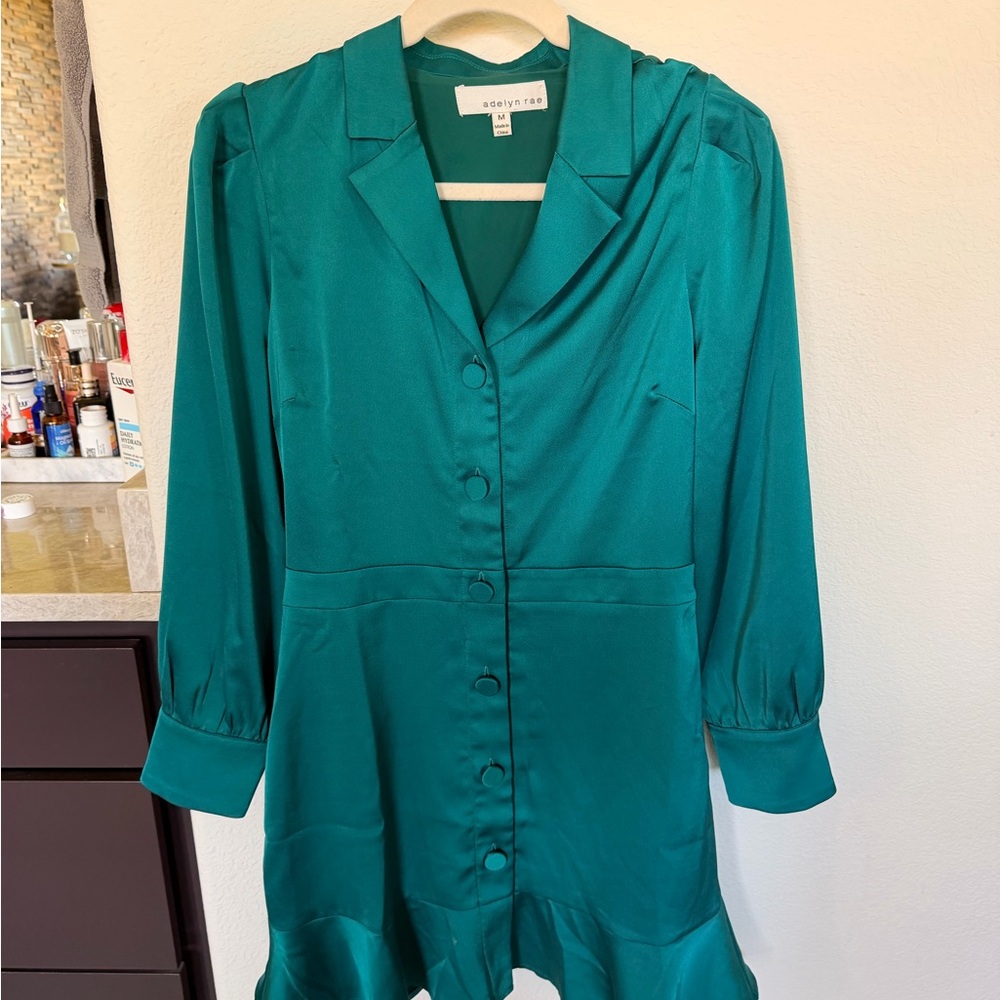 Adelyn Rae Emerald Long Sleeve Dress